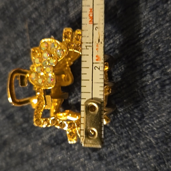 Gold & Pink Rhinestone New Hello Kitty Hair Claw Clips Set - Picture 4 of 4